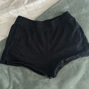 black shorts